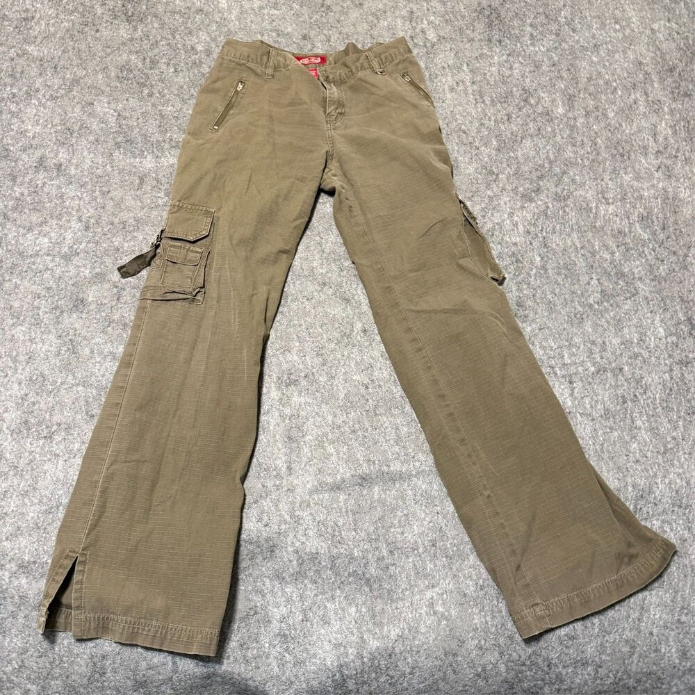 Bebop Womens Carpenter Utility Pants Size 9 Brown Ankle Cut Flared